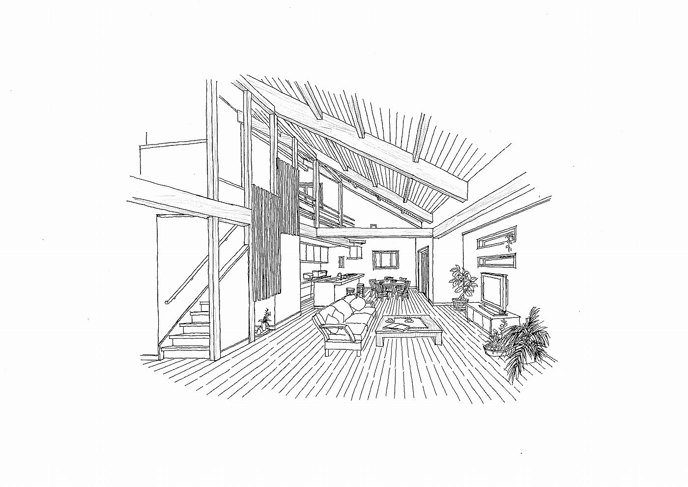 "リビング イメージイラスト”